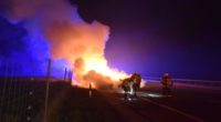 Autobrand auf der A1 bei Oberbuchsiten