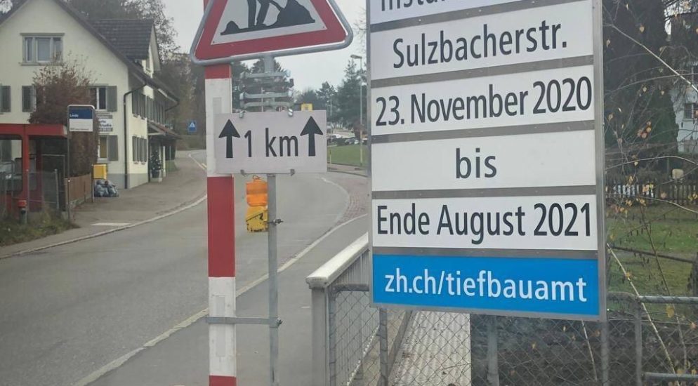 Verkehrssperrungen in Oberuster ZH ab 11.01.