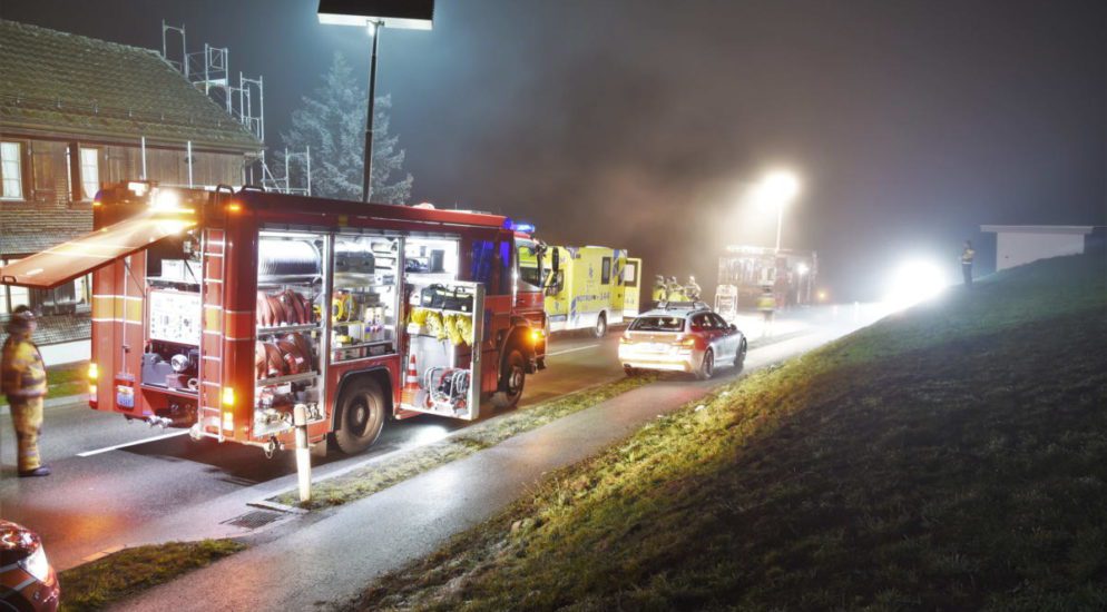 Heftiger Selbstunfall in Kirchberg SG