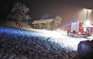 Brand in einer Scheune in Müselbach