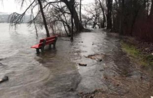 Greifensee in Uster ZH tritt nach Hochwasser über die Ufer