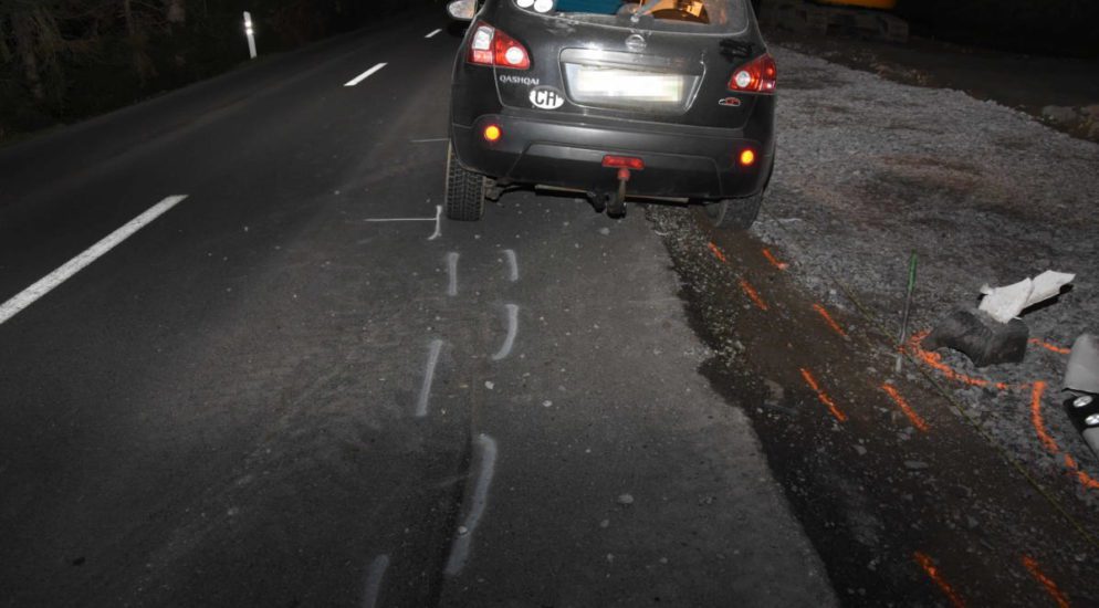 Nach Unfall in Diepoldsau SG Reifen abgeschält - trotzdem weitergefahren