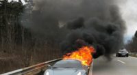 Fahrzeugbrand auf der Autobahn in Sevelen