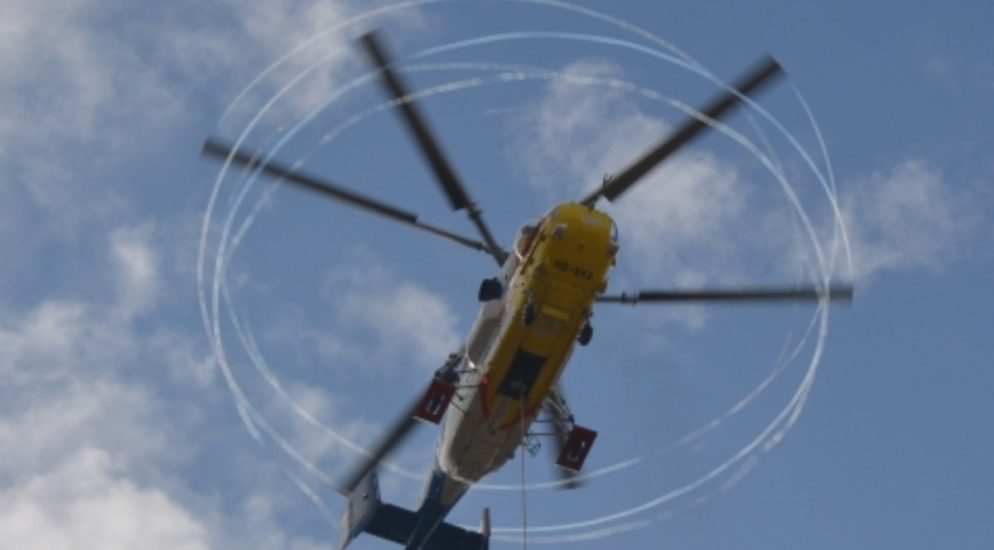 Helikoptereinsatz in St.Gallen wegen Sturm "Sabine"