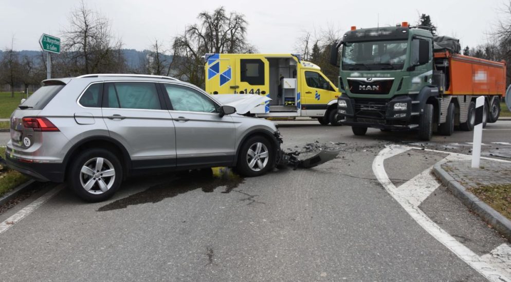 Mörschwil: Abbiegeunfall fordert Verletzten