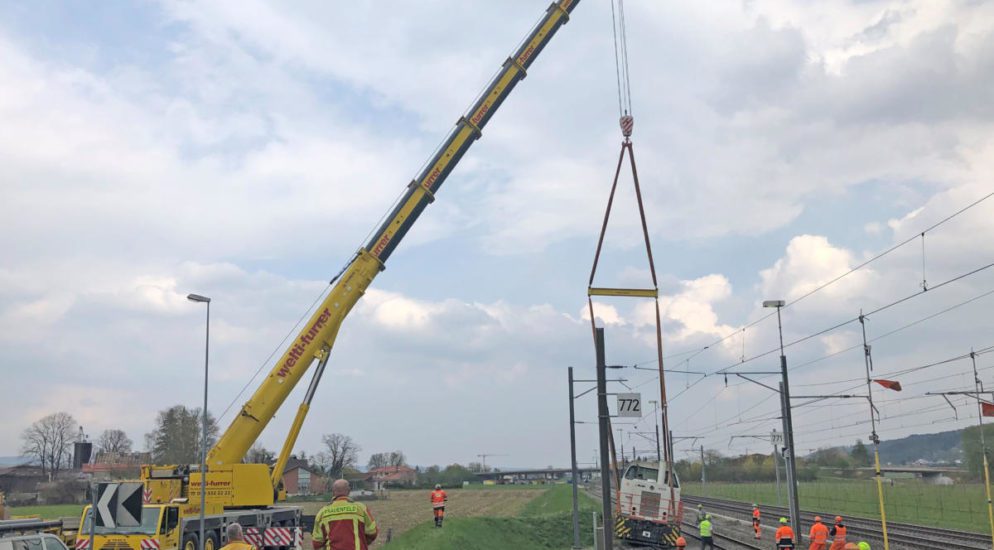 Schienentraktor in Frauenfeld entgleist