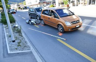 Drei beteiligte Fahrzeuge bei Unfall in Chur GR