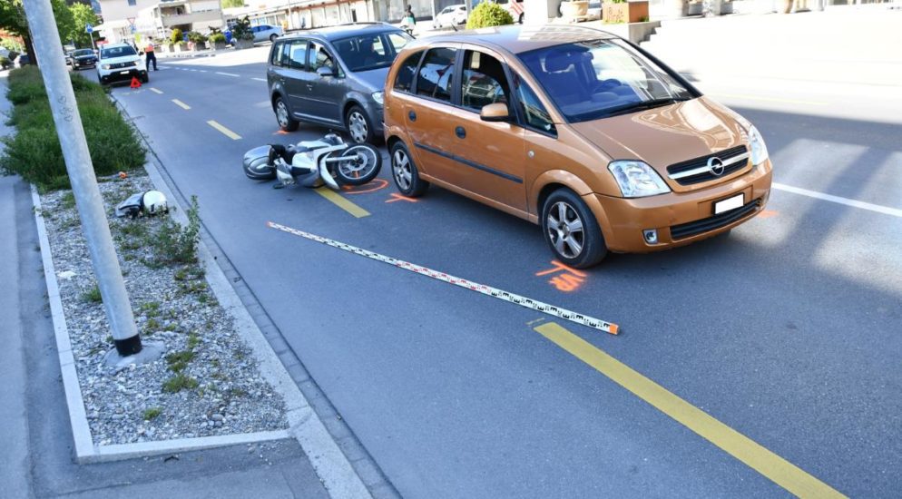 Drei beteiligte Fahrzeuge bei Unfall in Chur GR