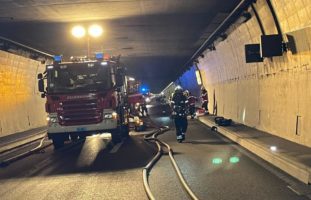 Autobahn A2, Belchen BL: Lastwagen gerät im Belchentunnel in Brand