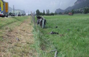 Heiligkreuz SG: Bei Unfall auf der A3 mit Auto überschlagen