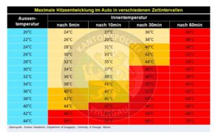 Thurgau TG: Warnung vor Überhitzung im Auto