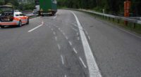 Staad SG: Lastwagen streift auf der A1 ein Pannenfahrzeug