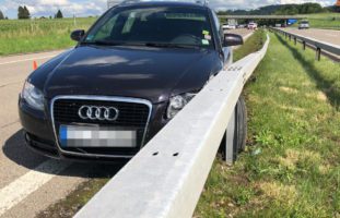 A1, Münchwilen TG: Crash mit Leitplanke auf der Autobahn