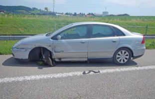 Selbstunfall auf der Autobahn A1 bei Sirnach