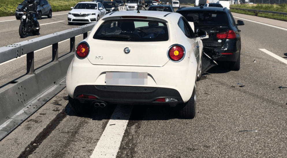 Niederbipp SO - Auffahrkollision auf der Autobahn A1